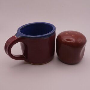 Ceramic Mug with Handle and Ceramic 4-Hole Shaker